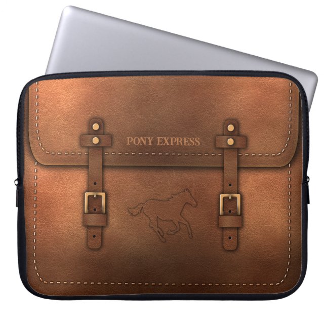 Ledertasche des Pony Express Laptopschutzhülle (Vorderseite)