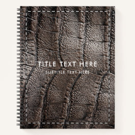 Ledertextur aus Brown Alligator und Stich Notizbuch