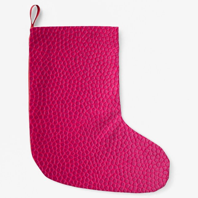 Ledertextur aus rosa Leder Kleiner Weihnachtsstrumpf (Vorderseite)