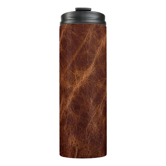 Ledertextur braun,Textur,abstrakt,Acces Thermosbecher (Vorderseite)