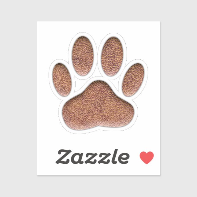 Ledertextur Dog Paw Print Aufkleber (Blatt)
