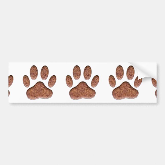 Ledertextur Dog Paw Print Autoaufkleber (Vorne)