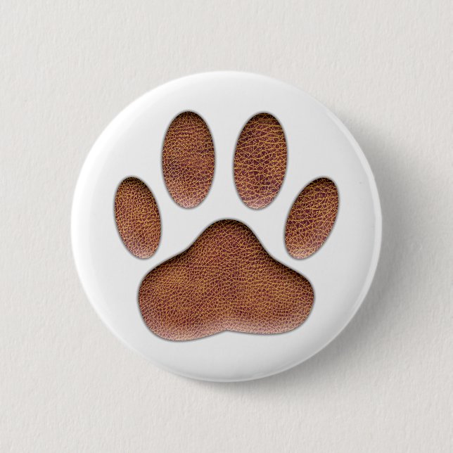 Ledertextur Dog Paw Print Button (Vorderseite)