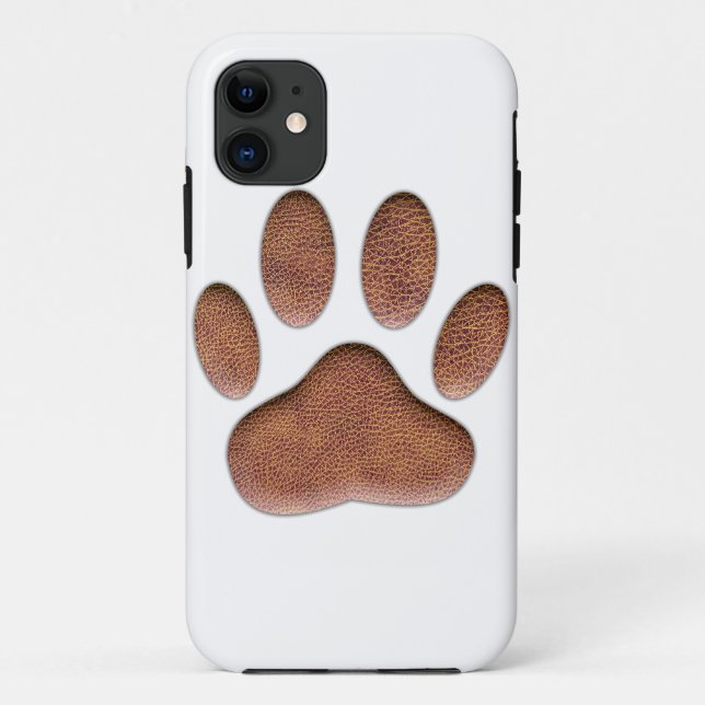 Ledertextur Dog Paw Print Case-Mate iPhone Hülle (Rückseite)
