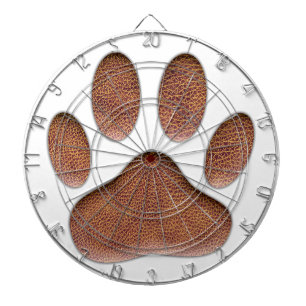 Ledertextur Dog Paw Print Dartscheibe
