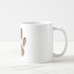 Ledertextur Dog Paw Print Kaffeetasse