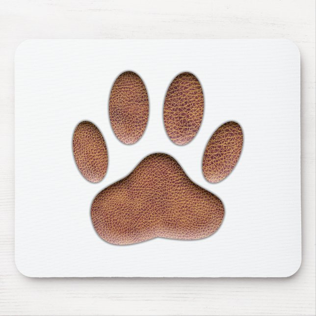 Ledertextur Dog Paw Print Mousepad (Vorne)