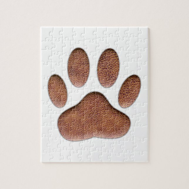 Ledertextur Dog Paw Print Puzzle (Vertikal)