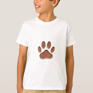 Ledertextur Dog Paw Print T-Shirt