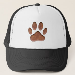 Ledertextur Dog Paw Print Truckerkappe