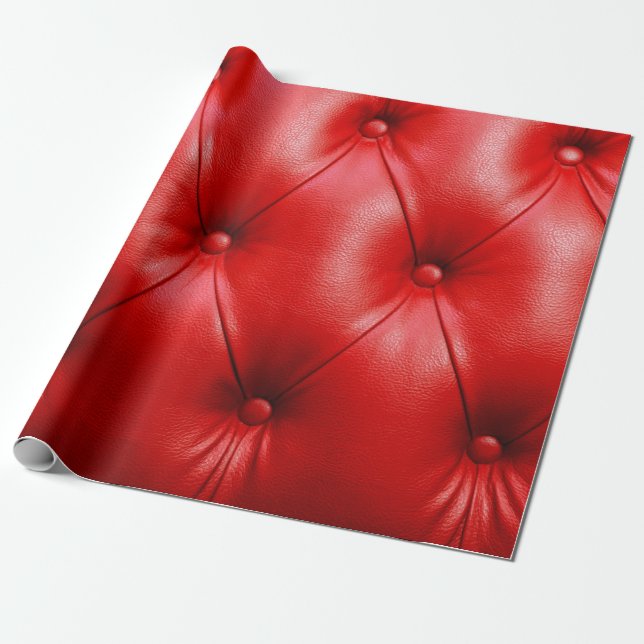 Ledertextur mit rotem Sofa Geschenkpapier (Ungerollt)