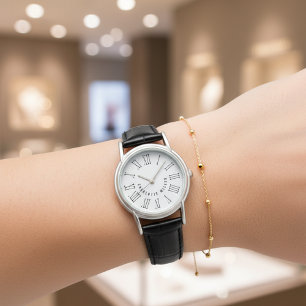 Lederuhr mit individuellem Namen als Geschenk für Armbanduhr