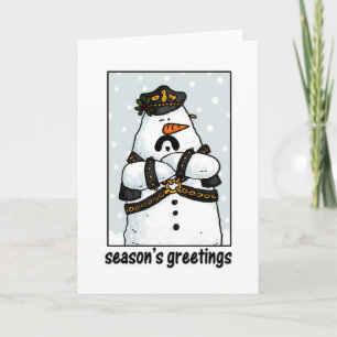 Ledervater Schneemann Feiertagskarte