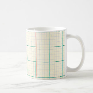 Ledger Lines Gitterpapier-Muster Creme Türkis Kora Kaffeetasse