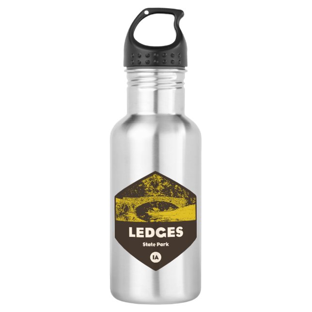 Ledges Staat Park Iowa Edelstahlflasche (Vorderseite)