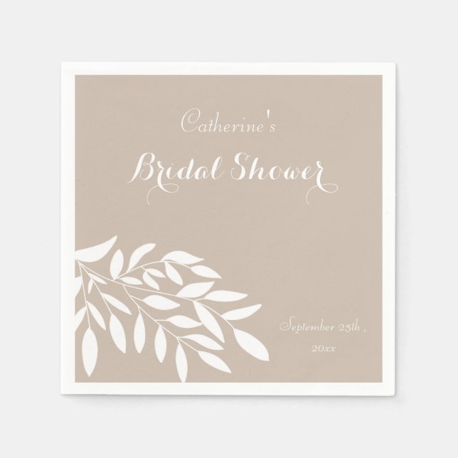 Lediglich beige Brautparty-Servietten Serviette (Vorderseite)