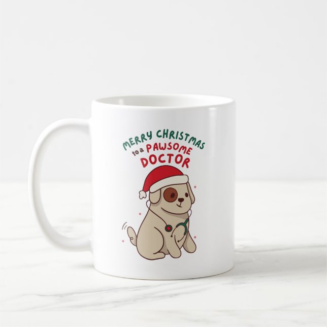 LEDIGLICH CHRISTMAS ZU EINEM PAWSOMAREN ARZT KAFFEETASSE (Links)