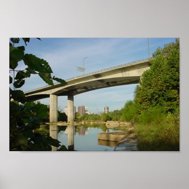 Lee Bridge Reflection in James River Poster (Vorne)