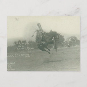 Lee Caldwell reitet Flying Devil. Postkarte