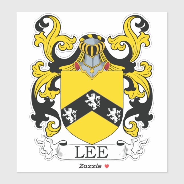 Lee Familienwappen Aufkleber (Blatt)