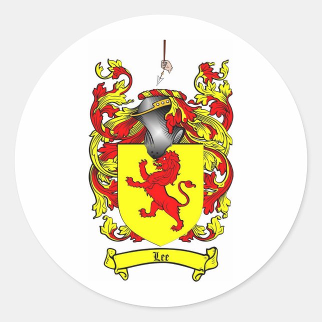 LEE-FAMILIENWAPPEN - WappenSCHEIN LEE Runder Aufkleber (Vorderseite)