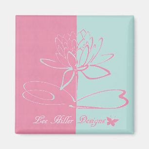 Lee Hiller Designs Akzente Pink Aqua Magnet