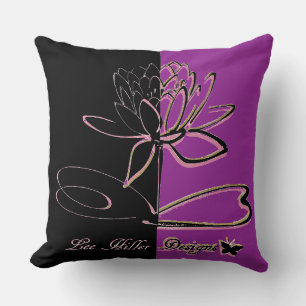 Lee Hiller Designs Akzente Schwarz Violett Gold Kissen