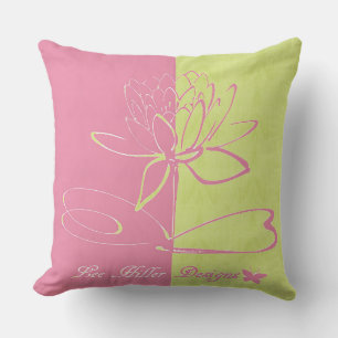 Lee Hiller Designs Logo Akzente Rosa Grün Kissen