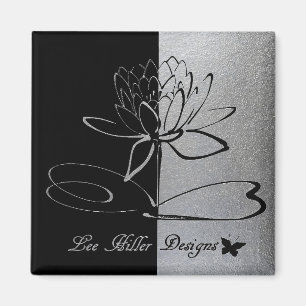 Lee Hiller Designs Logo Akzente Schwarz & Edelstah Magnet