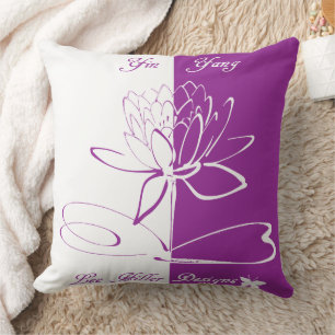 Lee Hiller Designs Logo Akzente Weiß Violett Kissen
