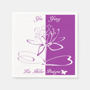 Lee Hiller Designs Logo Akzentuiert Weißes Violett Serviette