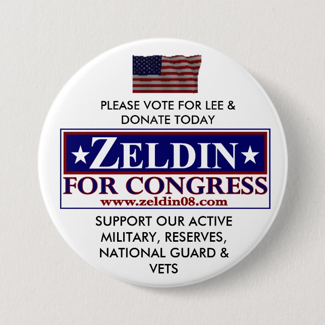 LEE ZELDIN FÜR KONGRESS BUTTON (Vorderseite)