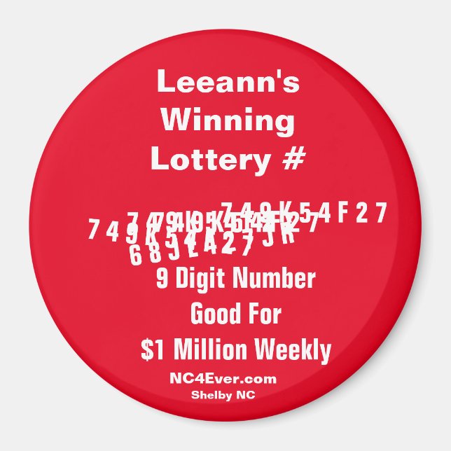 Leeanns Lotterie-Nummer-Magnet Magnet (Vorne)