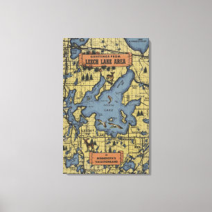 Leech Lake Area, Minnesota - Große Buchstabenszene Leinwanddruck