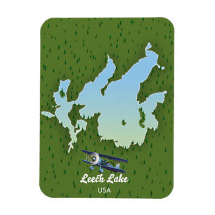 Leech Lake Reisekarte Magnet