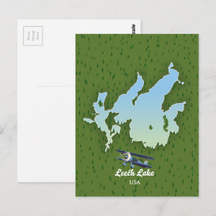 Leech Lake Reisekarte Postkarte