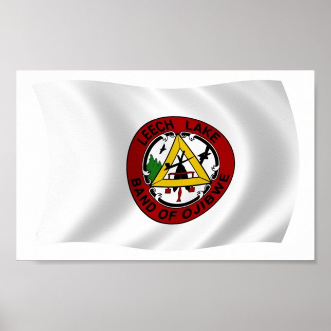 Leech Lake Reservation Flag Plakat drucken (Vorne)