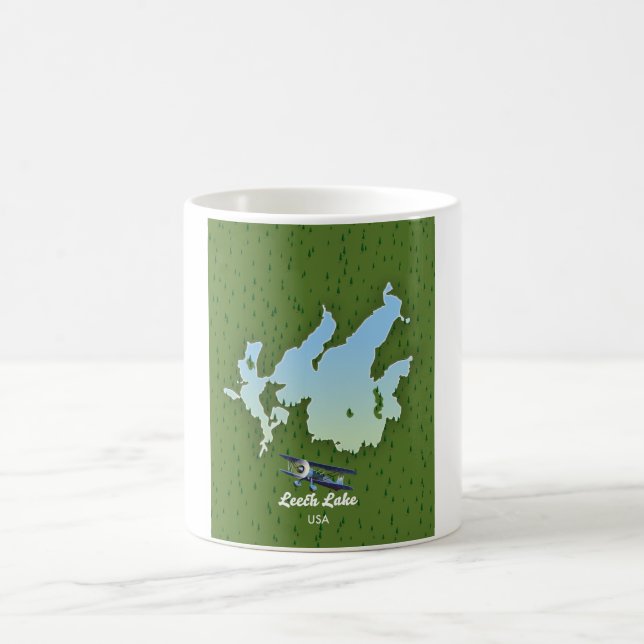 Leech Lake Travel Map Kaffeetasse (Mittel)