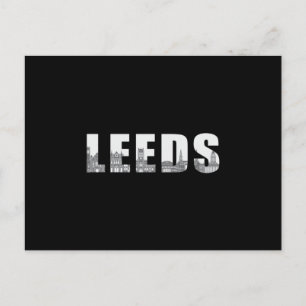 Leeds City Cityscape Skyline Trip Funny Gift Idee Postkarte