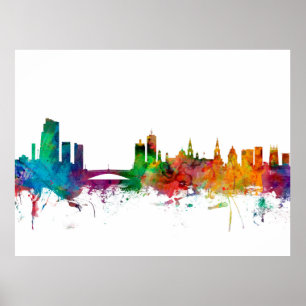 Leeds England Skyline Poster