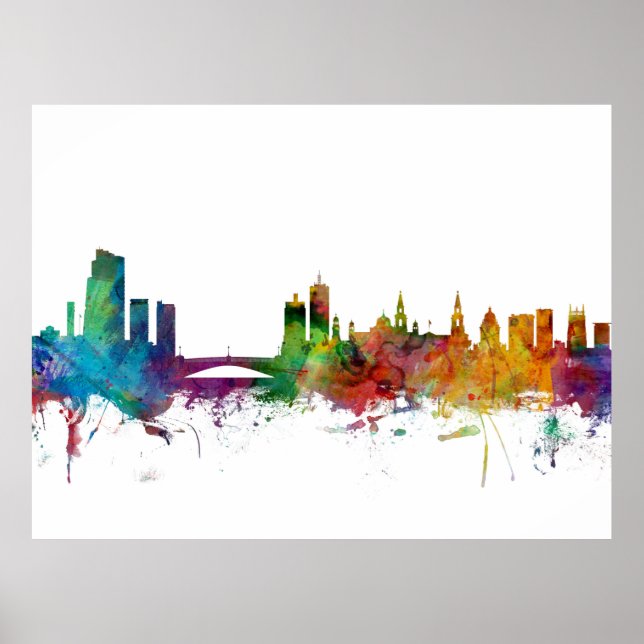 Leeds England Skyline Poster (Vorne)