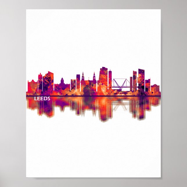 Leeds England Skyline Poster (Vorne)