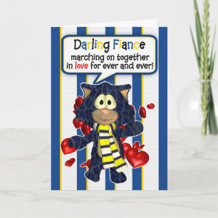 Leeds Fan Valentine's Day Card Verlobte mit Cat Feiertagskarte