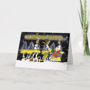 Leeds-Fan-Weihnachtskarte mit Felsen-Küken Feiertagskarte