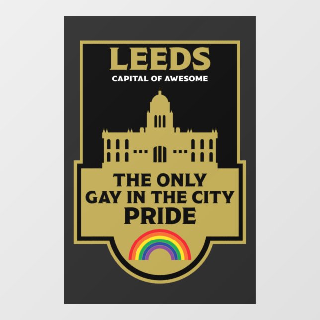 Leeds Gay Pride - Leeds England LGBT - Fensteraufkleber (Blatt)
