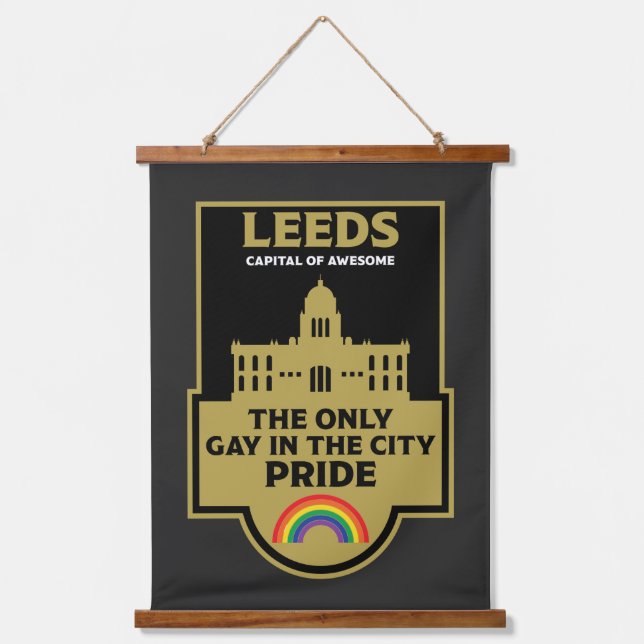Leeds Gay Pride - Leeds England LGBT - Wandteppich Mit Holzrahmen (Vorderseite)