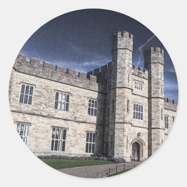 Leeds-Schloss Runder Aufkleber (Vorderseite)