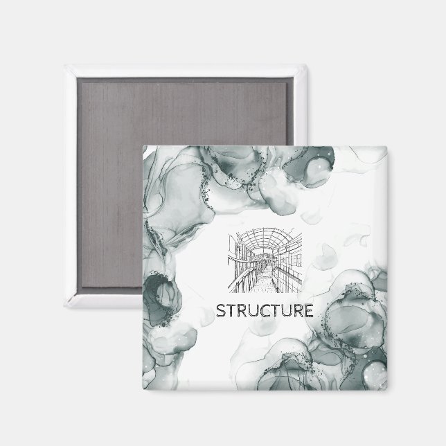 Leeds Tone Watercolor Magnet (Vorderseite/Rückseite)