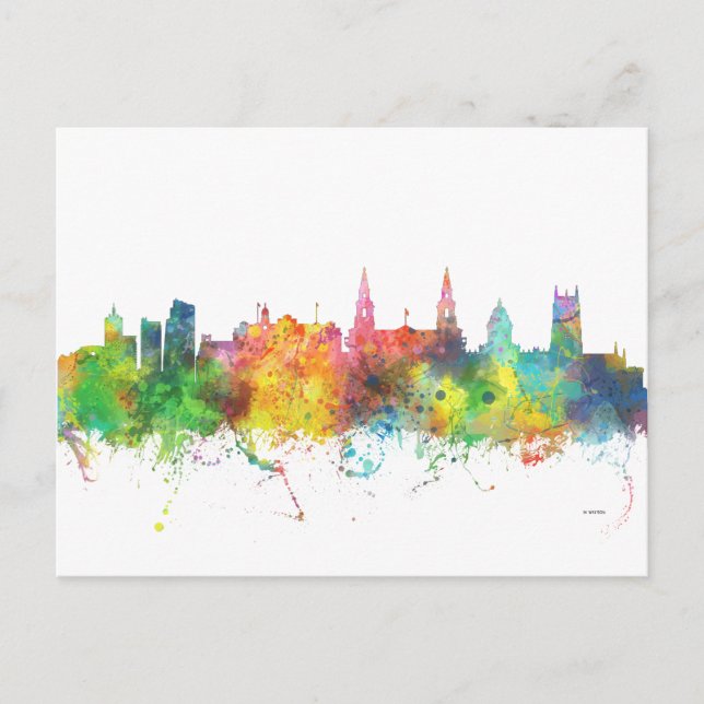 LEEDS, UK SKYLINE POSTKARTE (Vorderseite)