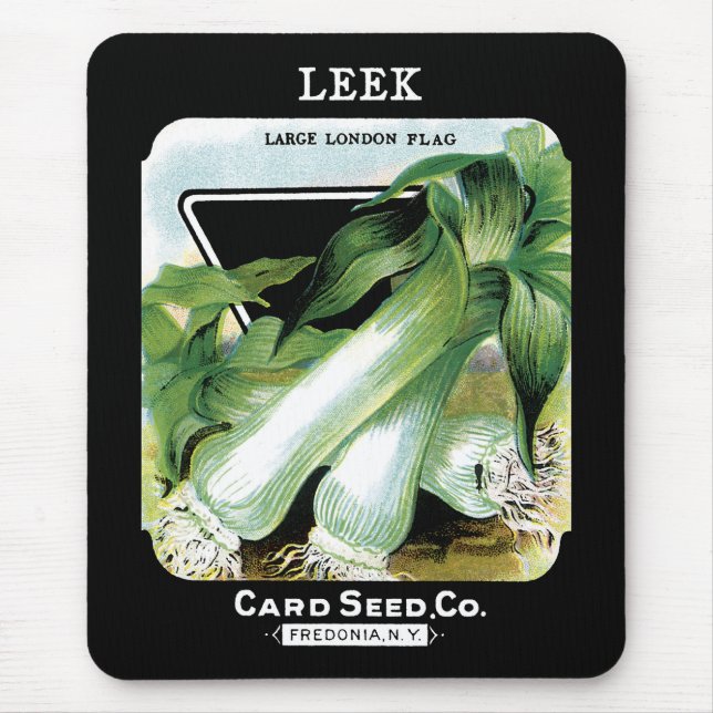 Leek-Seed-Packungs-Etikett Mousepad (Vorne)